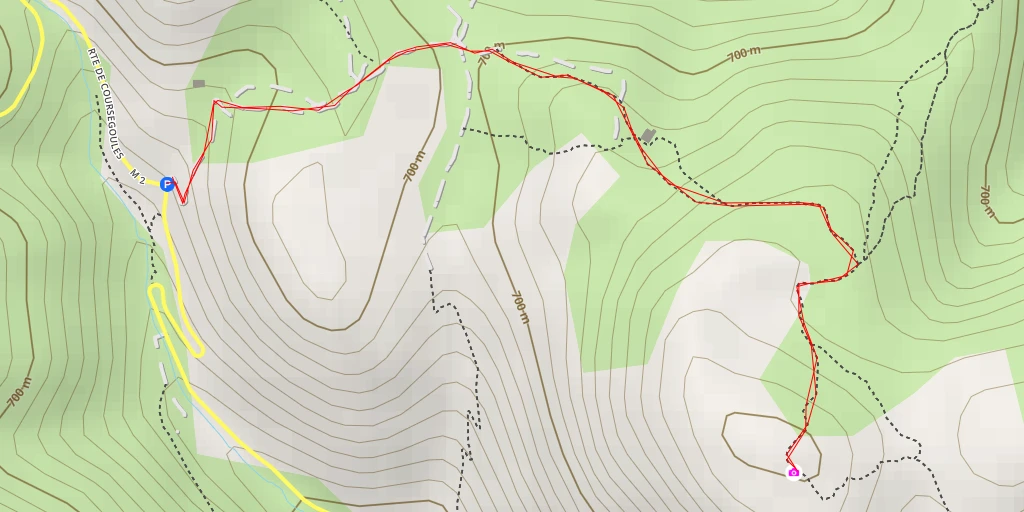 Map of the trail for Route de Coursegoules