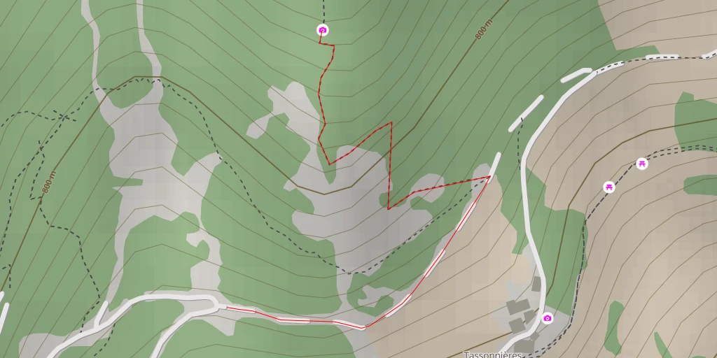 Map of the trail for Route de Tassonnières - Fully