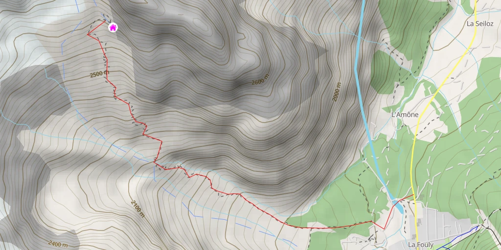 Carte de l'itinéraire :  Cabane de l'A Neuve CAS