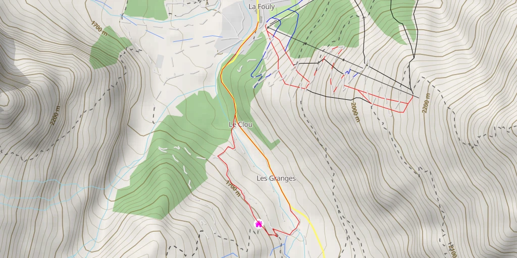 Carte de l'itinéraire :  Gîte de la Léchère