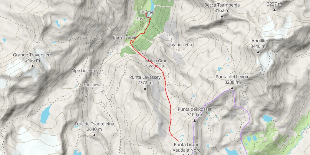 Map of the trail for Grand Croux