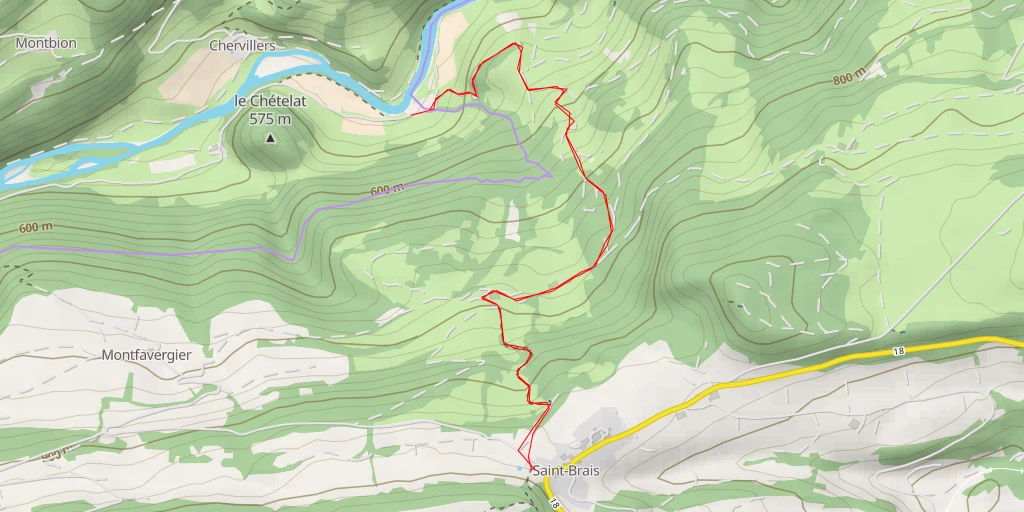 Carte de l'itinéraire :  Route de Montfavergier