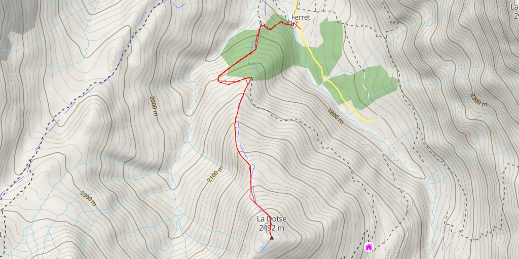 Map of the trail for La Dotse