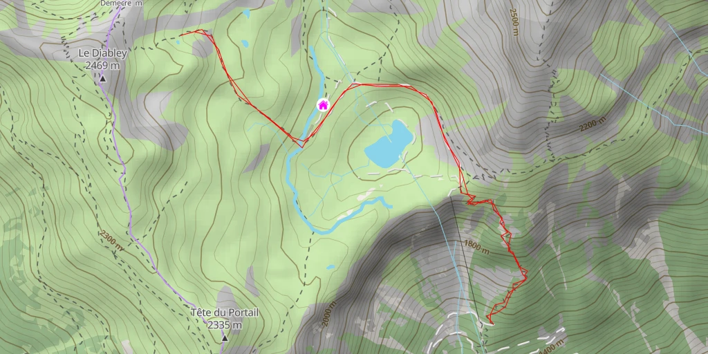 Map of the trail for Chemin de Sorniot