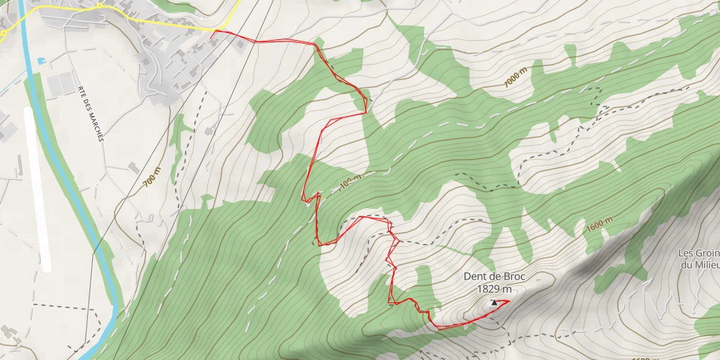 Map of the trail for Dent de Broc