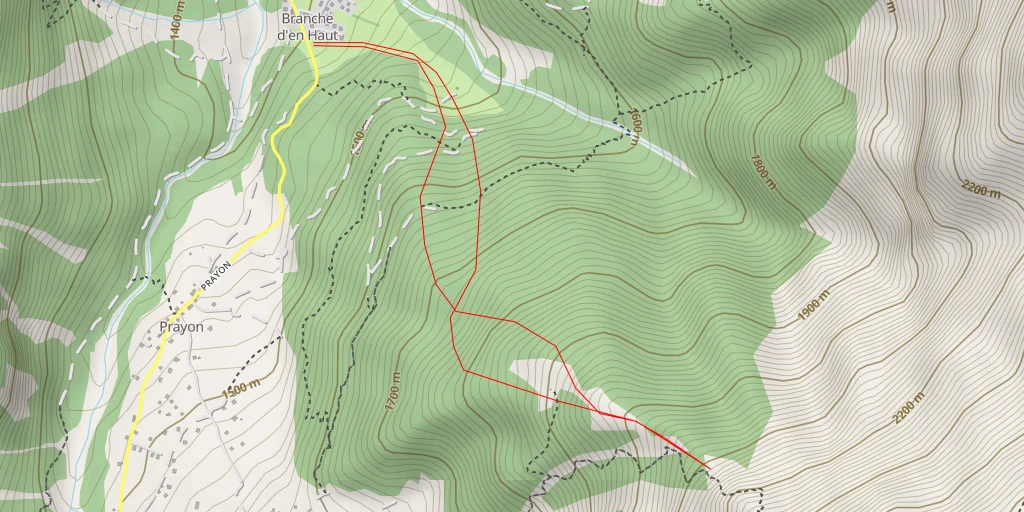 Map of the trail for Combe Bertholet - Point 2192 m Depuis Branche d'en Haut