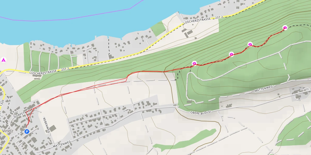 Map of the trail for Lüscherzstrasse