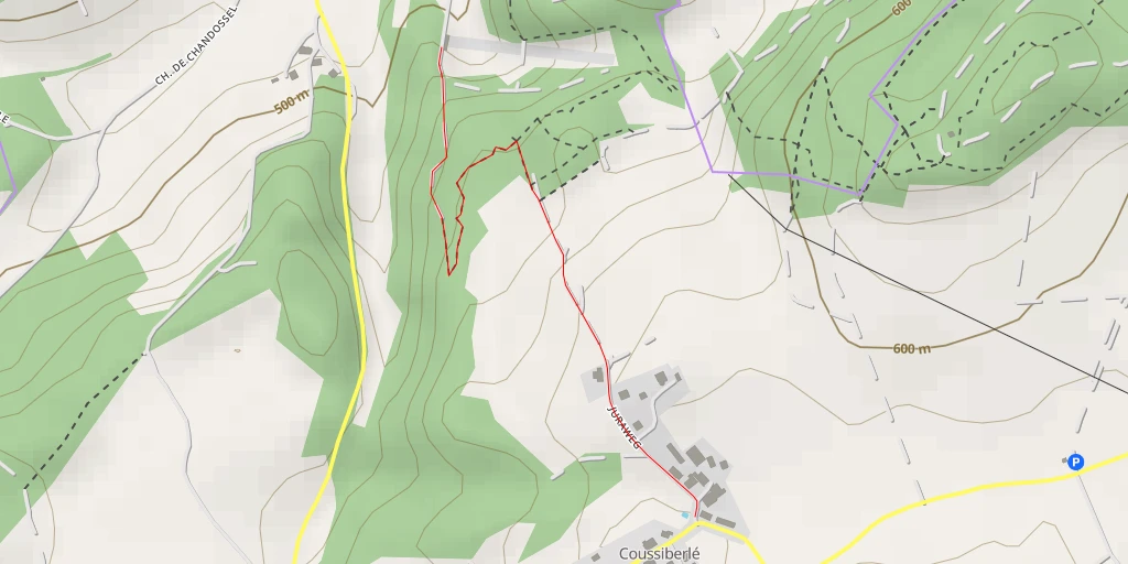 Map of the trail for Coussiberléstrasse