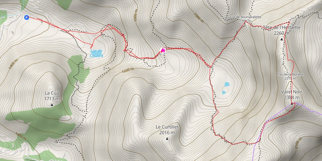 Map of the trail for Vanil Noir Depuis Grandvillard