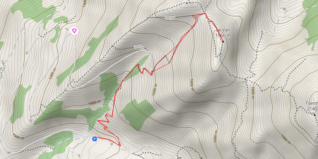 Map of the trail for Le Van