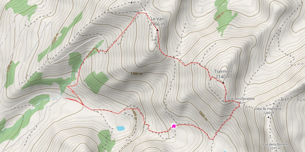 Map of the trail for Tsermon