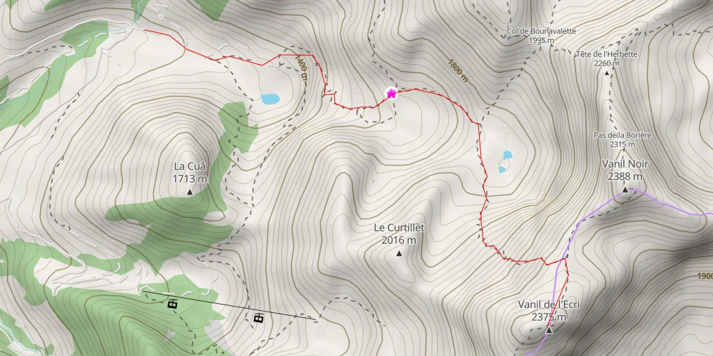 Map of the trail for Vanil de l'Ecri