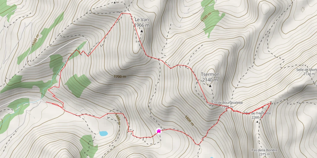 Map of the trail for Tête de l'Herbette