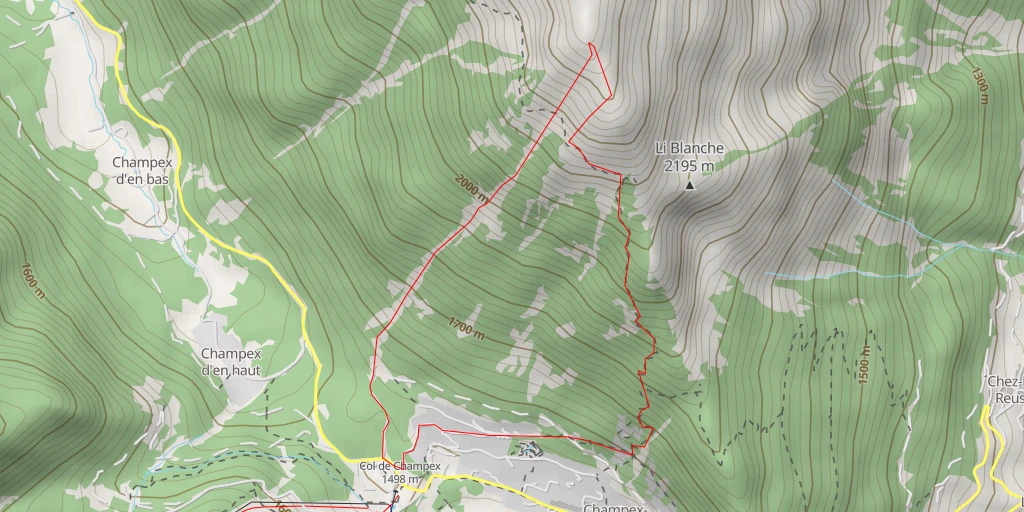 Map of the trail for Le Catogne - Le Bonhomme Couloir de Frachay