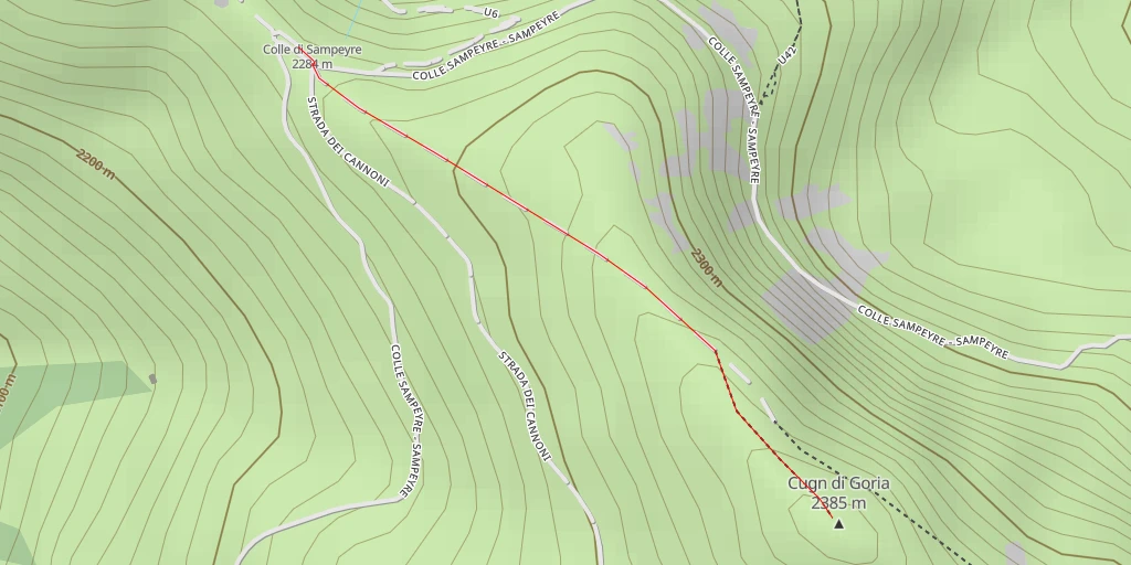 Map of the trail for Cugn di Goria