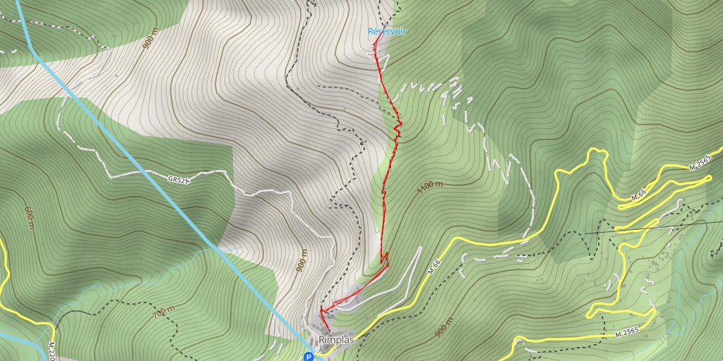 Map of the trail for Réservoir