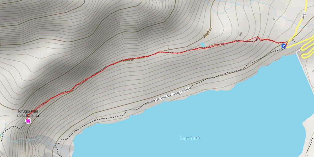 Map of the trail for Rifugio Pian della Ballotta