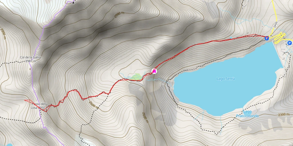 Map of the trail for Ancien Glacier de Calabre