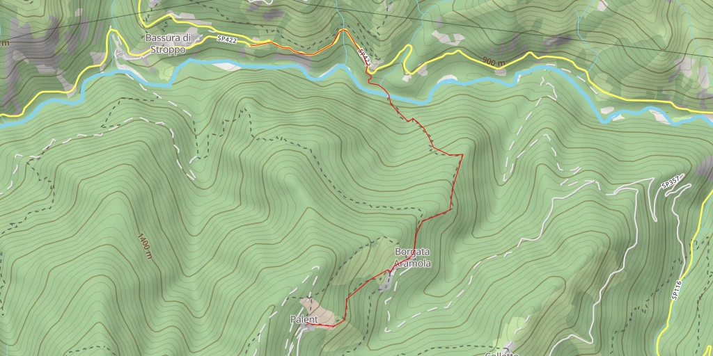 Map of the trail for Rifugio Alpino Palent (Posto Tappa)