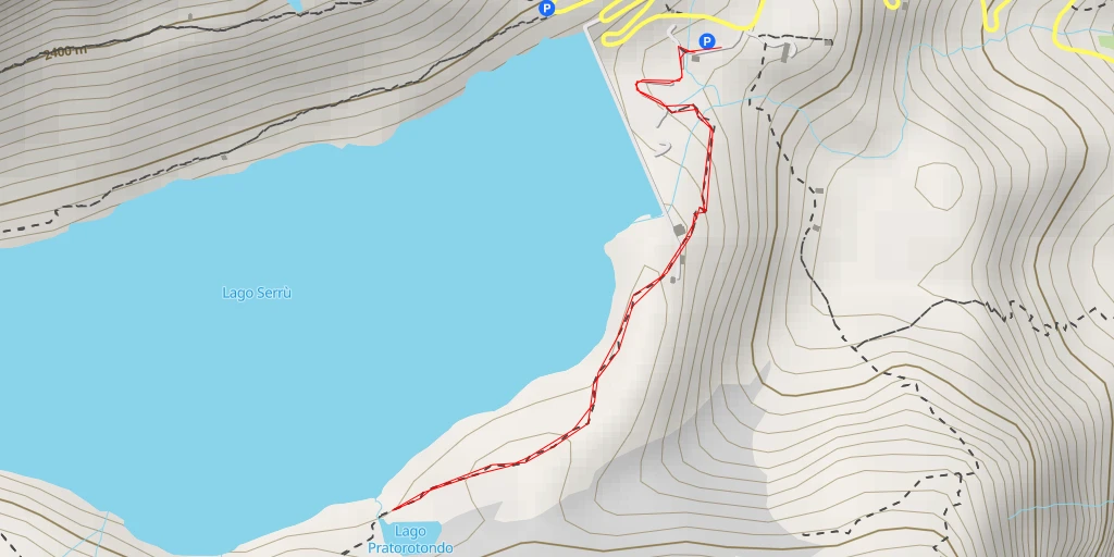 Map of the trail for Lago Pratorotondo