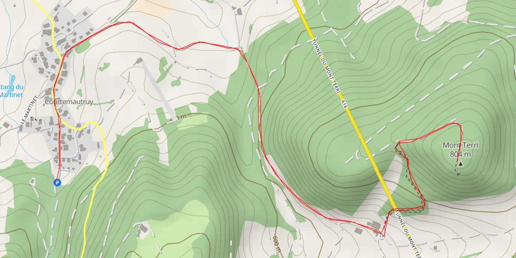 Carte de l'itinéraire :  Mont Terri