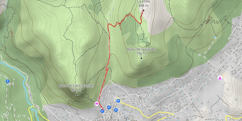 Map of the trail for La Colle