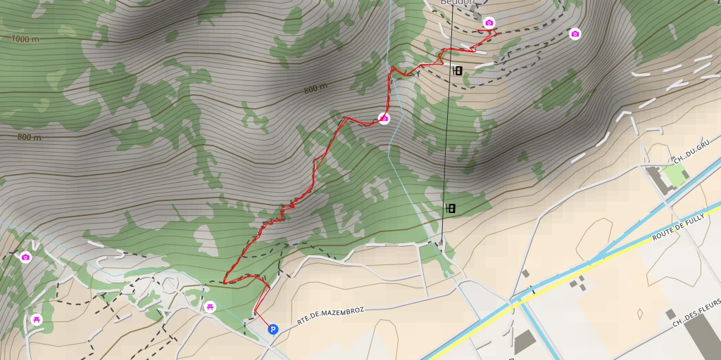 Map of the trail for Beudon - Fully