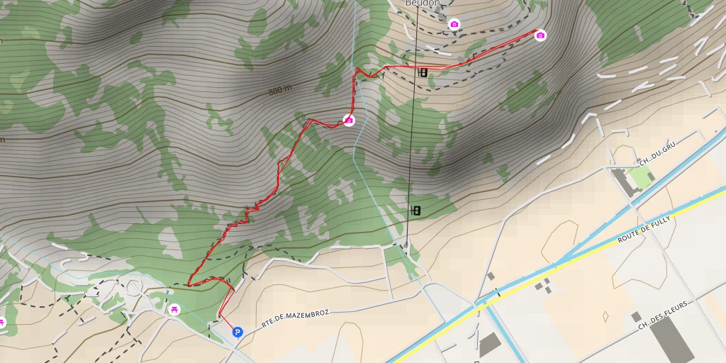 Map of the trail for Beudon - Fully