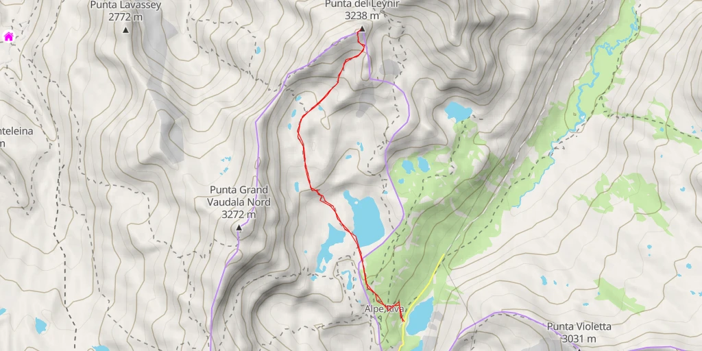 Map of the trail for Punta del Leynir