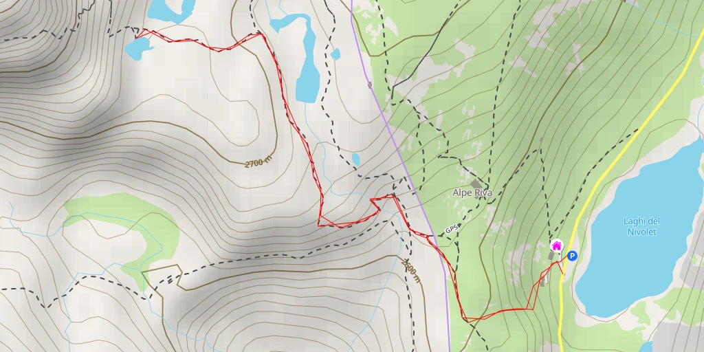 Map of the trail for Traccia ghiacciaio Basei per l'anticima