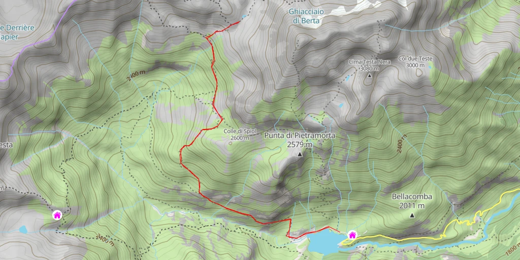 Carte de l'itinéraire :  Le Gavie