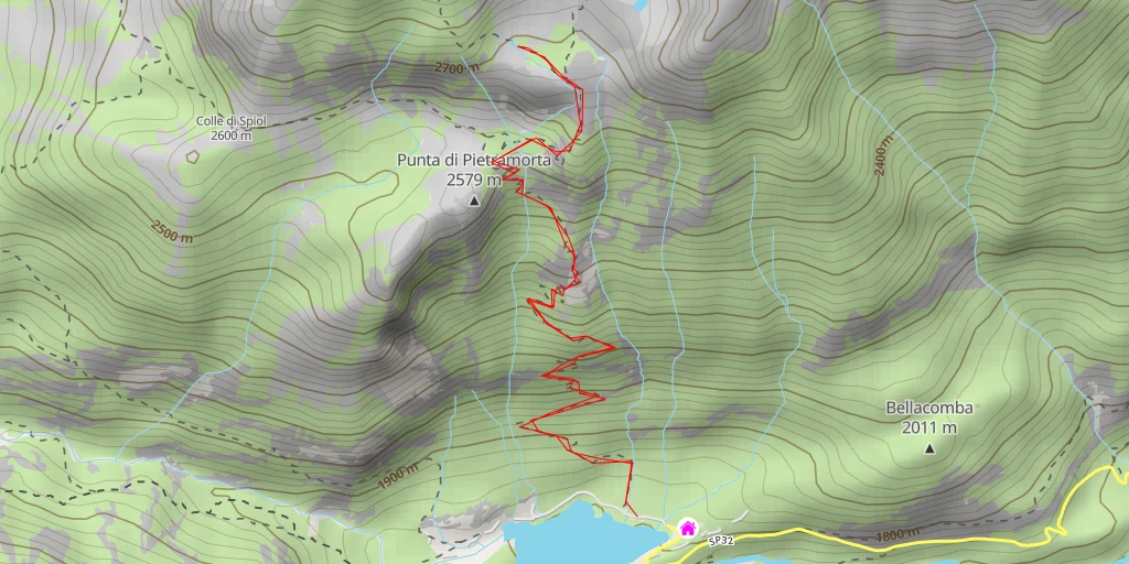 Map of the trail for Lago della Lera