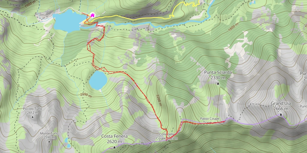 Map of the trail for Sentiero del Prebéc