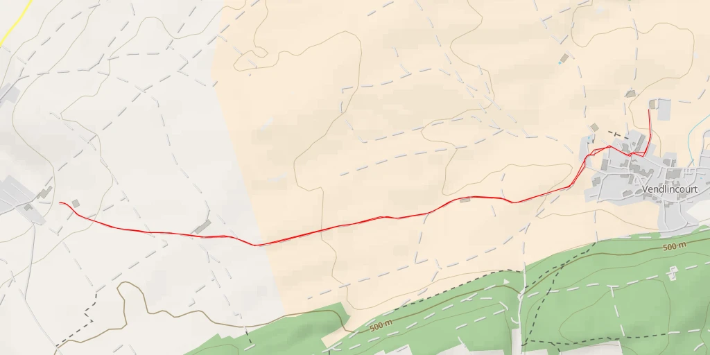 Carte de l'itinéraire :  Vie de Vendlincourt