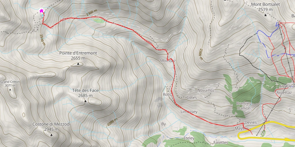 Map of the trail for Rifugio Pier Giorgio Frassati