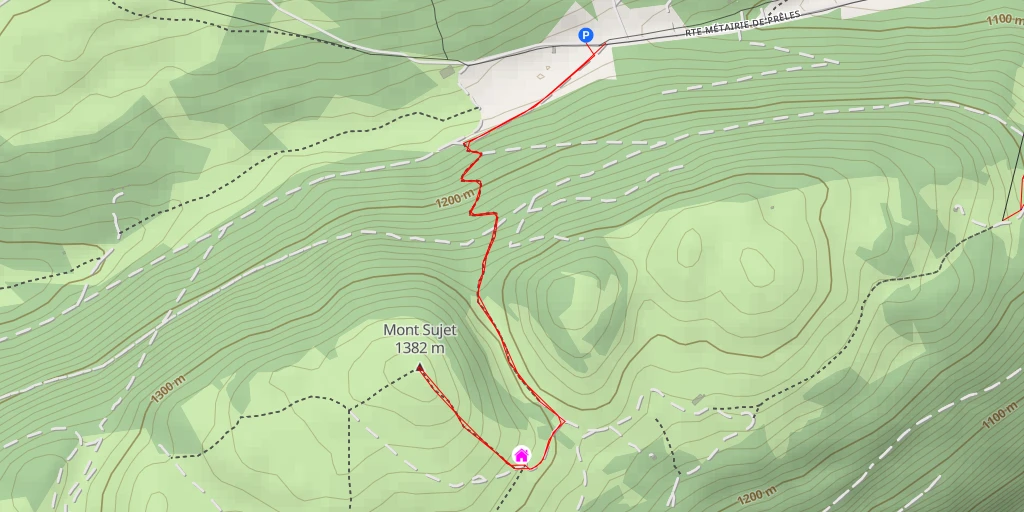 Map of the trail for Mont Sujet