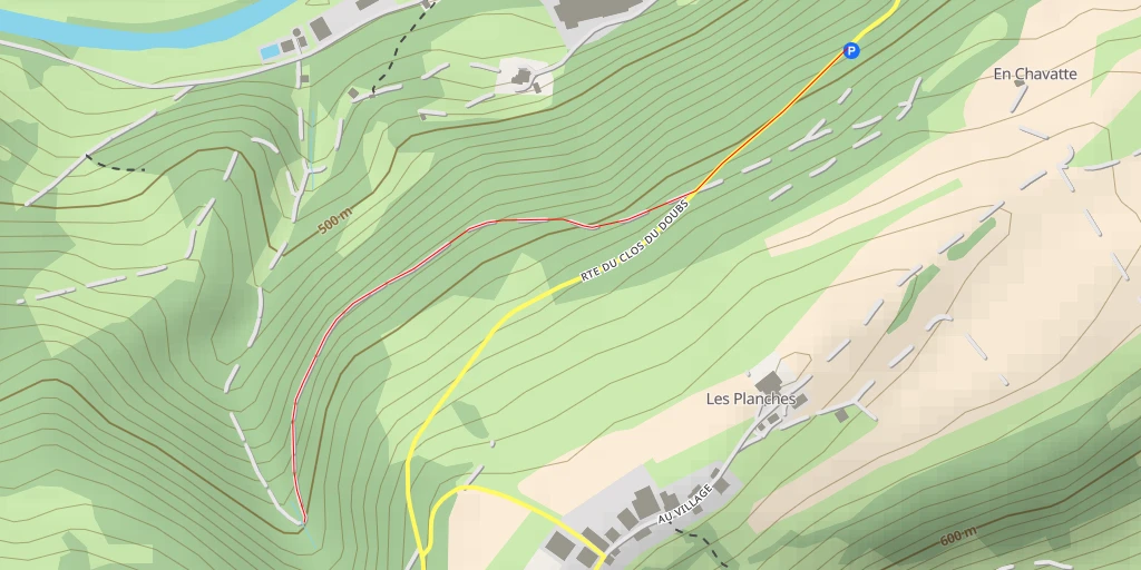 Carte de l'itinéraire :  Route St-Ursanne-Soubey - Route St-Ursanne-Soubey - Clos du Doubs