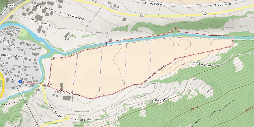 Map of the trail for 205 - 205