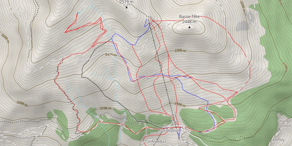 Map of the trail for Brenvey Desot