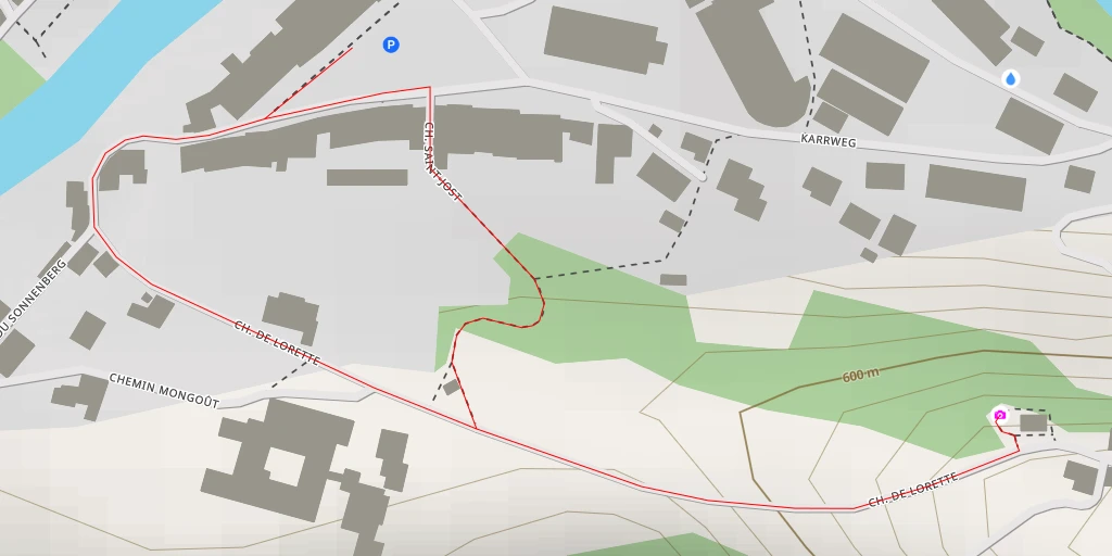 Map of the trail for Lorette - Chemin de Lorette