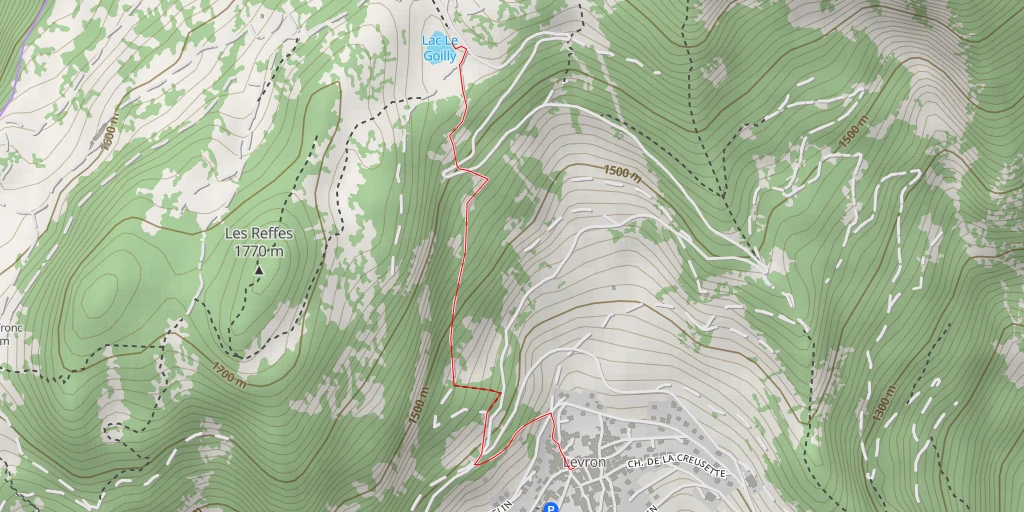 Map of the trail for Lac Le Goilly