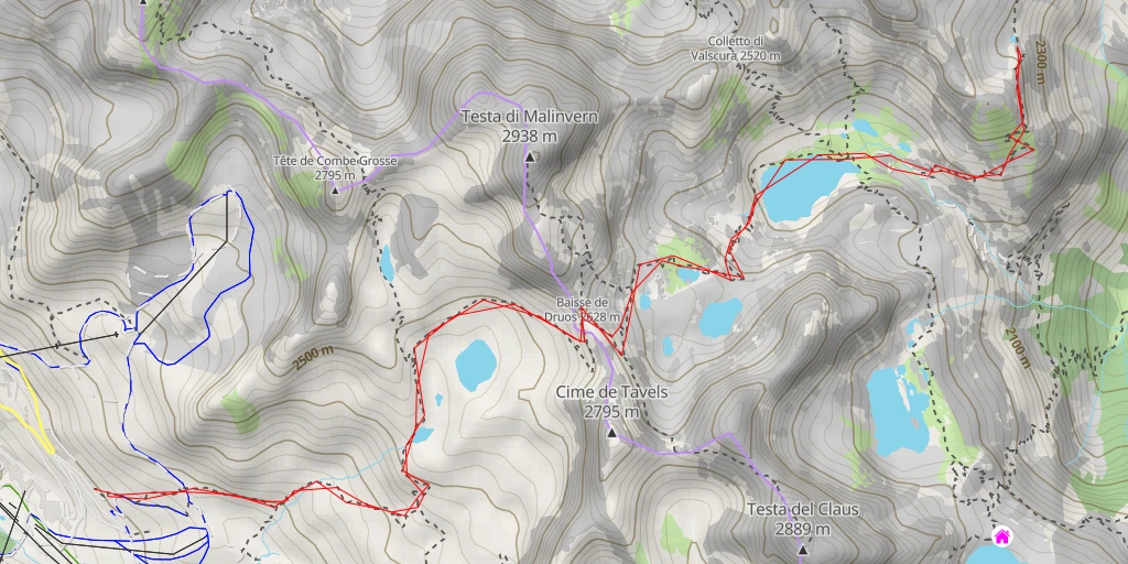 Map of the trail for Piano Superiore del Valasco