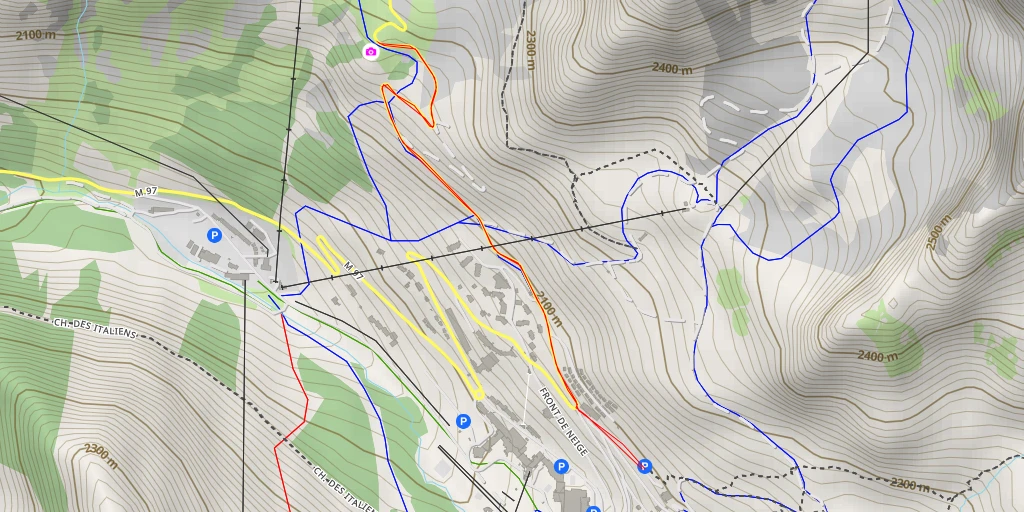 Map of the trail for Lombarde - Isola