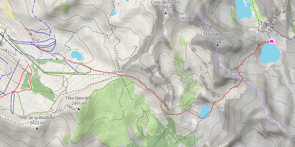 Map of the trail for Rifugio Emilio Questa