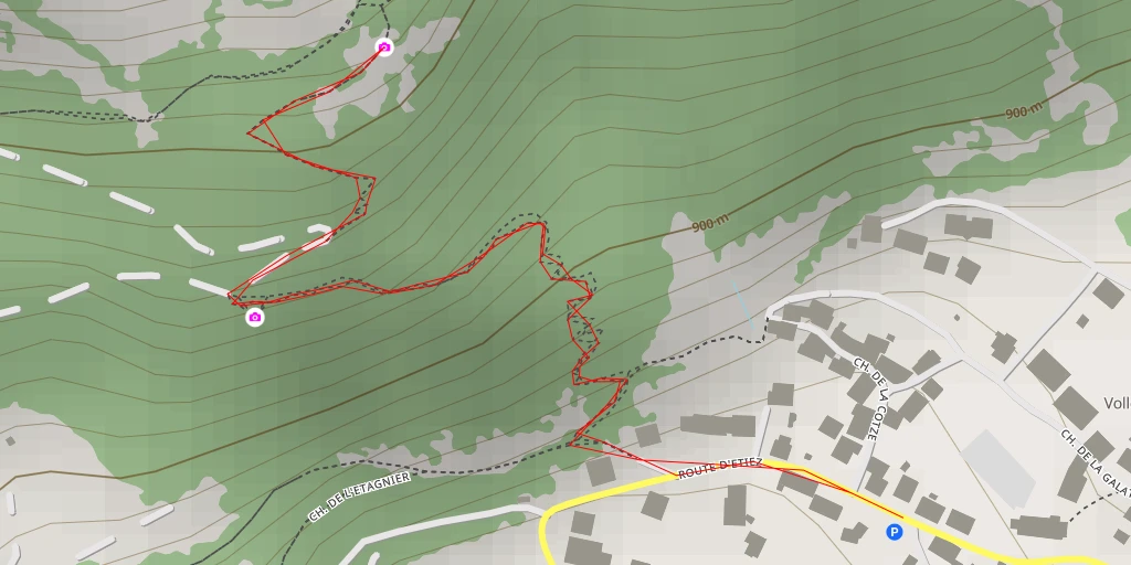 Map of the trail for Roc Blanc