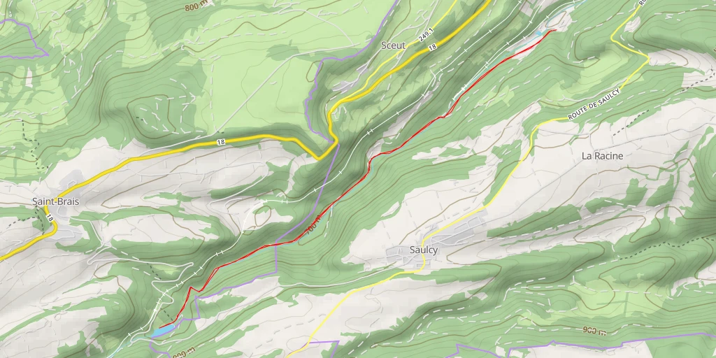 Carte de l'itinéraire :  Étang de Bollement