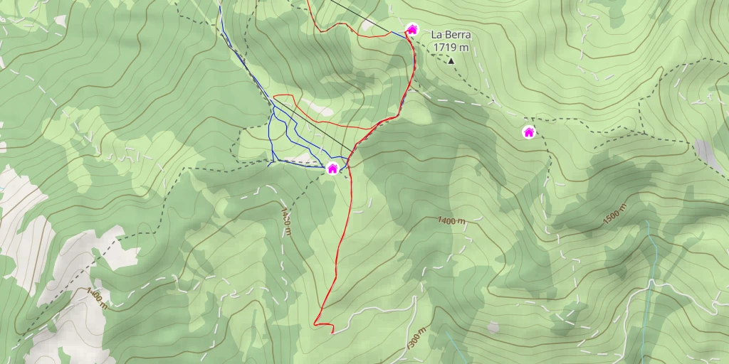 Carte de l'itinéraire :  La Berra