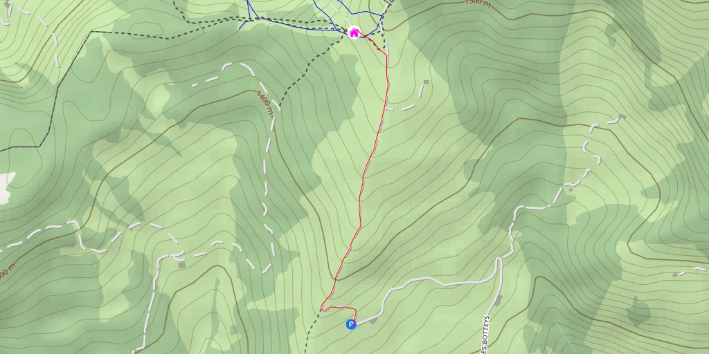 Carte de l'itinéraire :  Les Allières