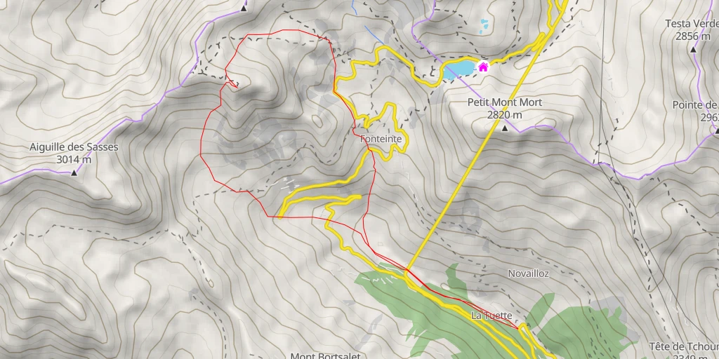 Map of the trail for Pain de Sucre du Fourchon Boucle par le couloir SW 