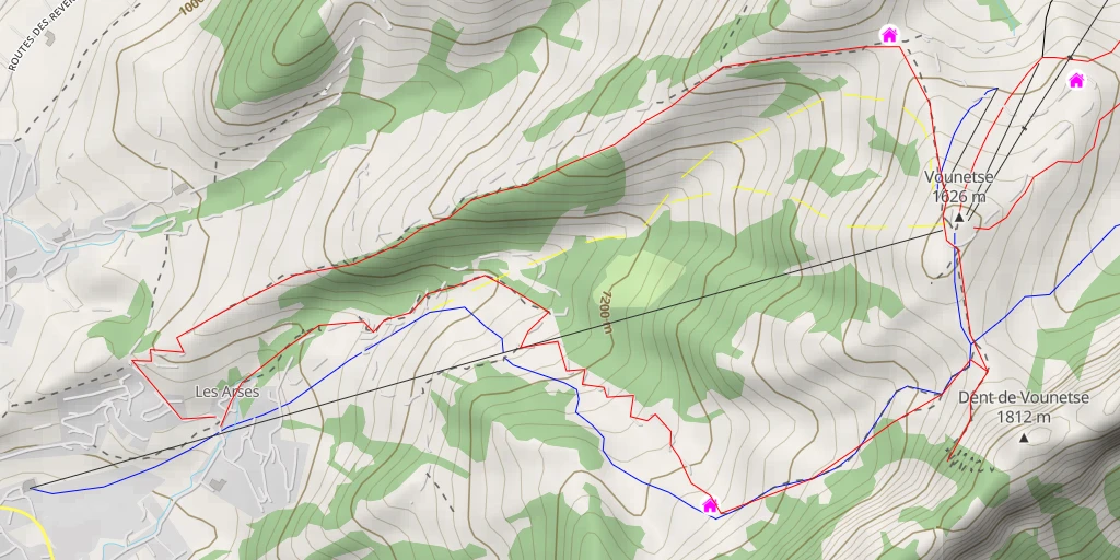 Map of the trail for Sentier panoramique des Dents-Vertes - Val-de-Charmey